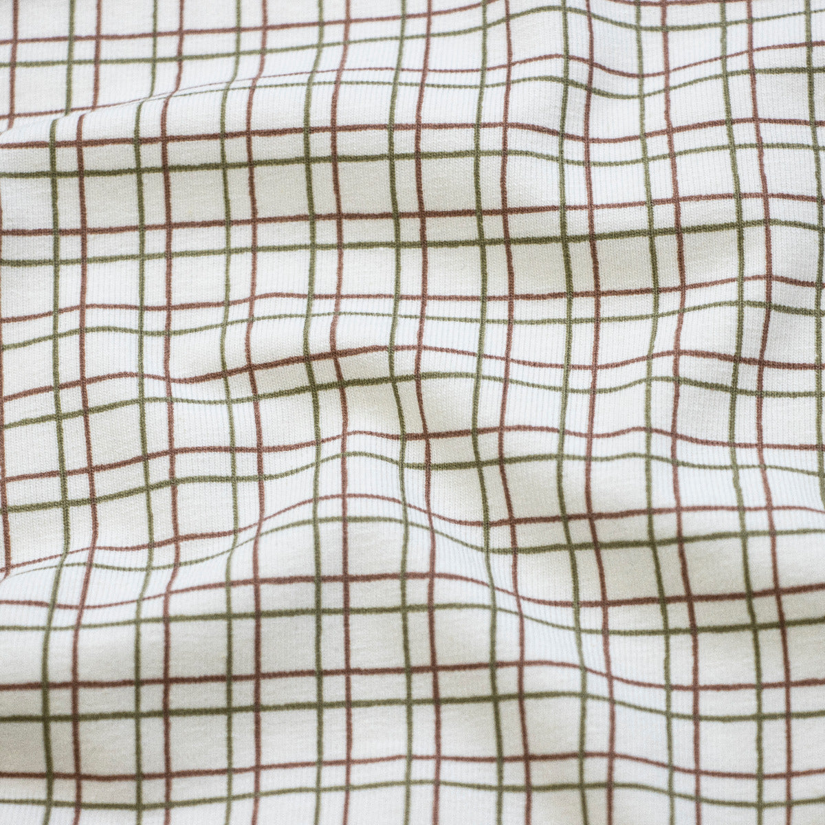 Jersey - Karomuster - wollweiß