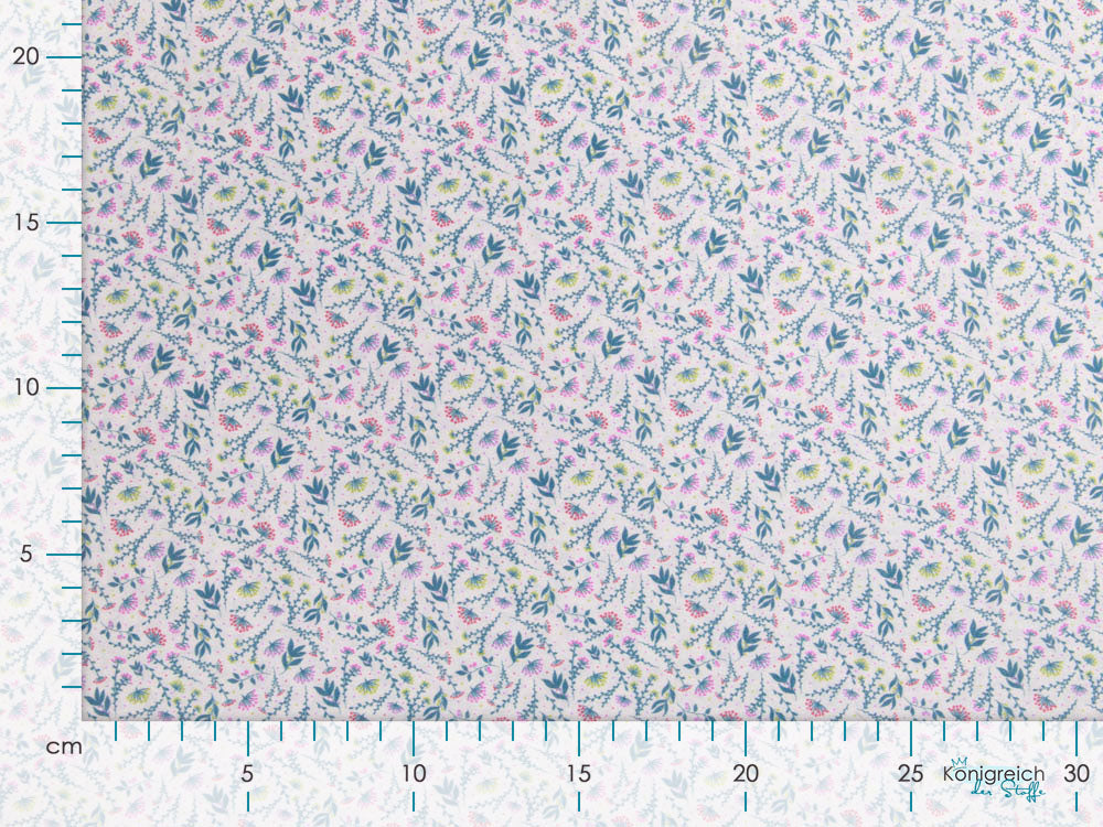 Webware Baumwolle Digitaldruck - Blumen und Blätter