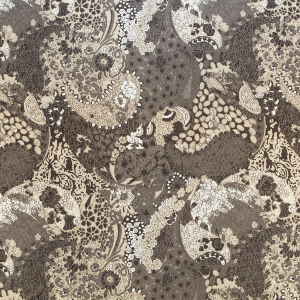 Jersey Digitaldruck - Florales Muster - braun