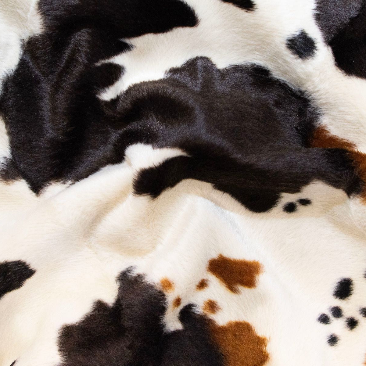 Fellimitat Stoff - Kuhflecken Animalprint - creme