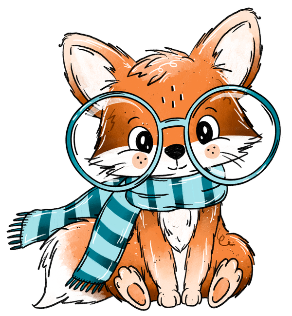 Bügelbild Applikation - Katzengold Desing Fuchssuche -Fuchs mit Brille