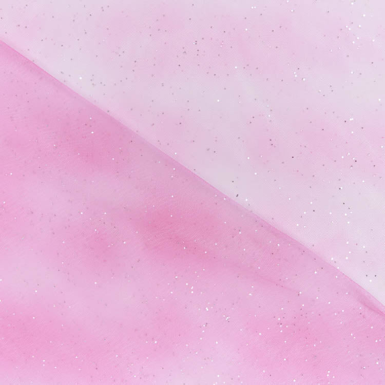 Regenbogen-Tüll mit Glitzer - uni pink