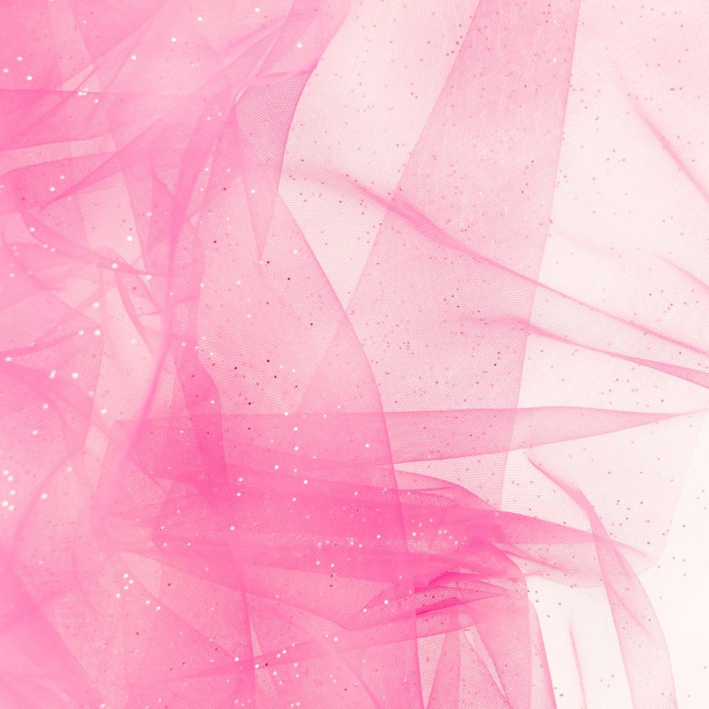 Regenbogen-Tüll mit Glitzer - uni pink
