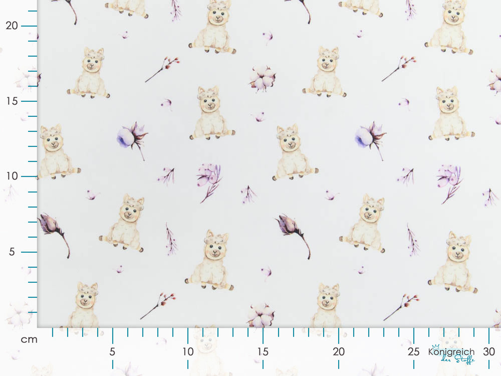 Webware Baumwolle Popeline Digitaldruck Mix Bloom Snoozy - knuddelige Lämmchen - weiß