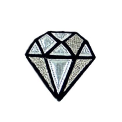 Applikation zum Aufbügeln ca. 5x5cm - Diamant - silberfarben