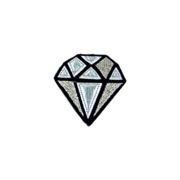 Applikation zum Aufbügeln ca. 5x5cm - Diamant - silberfarben