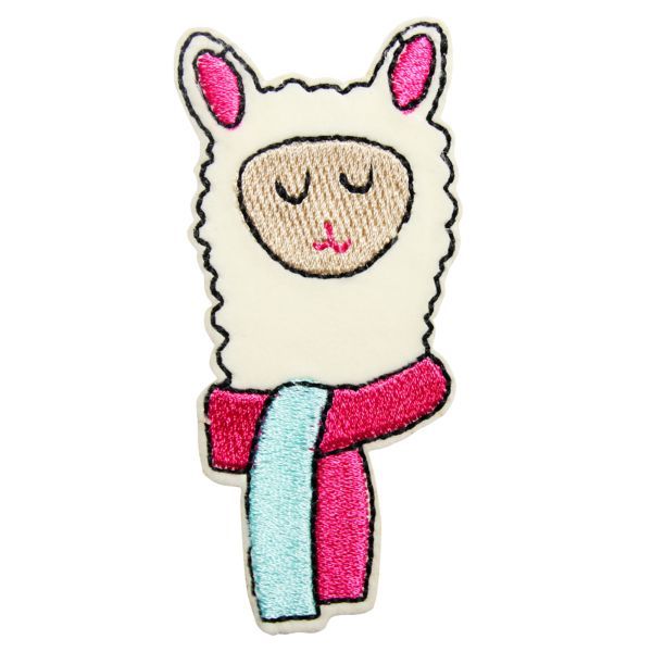 Applikation zum Aufbügeln ca. 4 cm x 9 cm - lustiges Lama - bunt