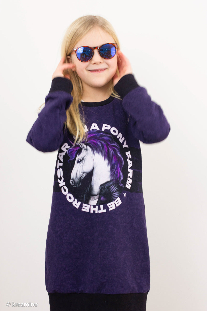 French Terry Swafing PANEL ca. 85 cm x 150 cm Unicornique by Thorsten Berger - lila