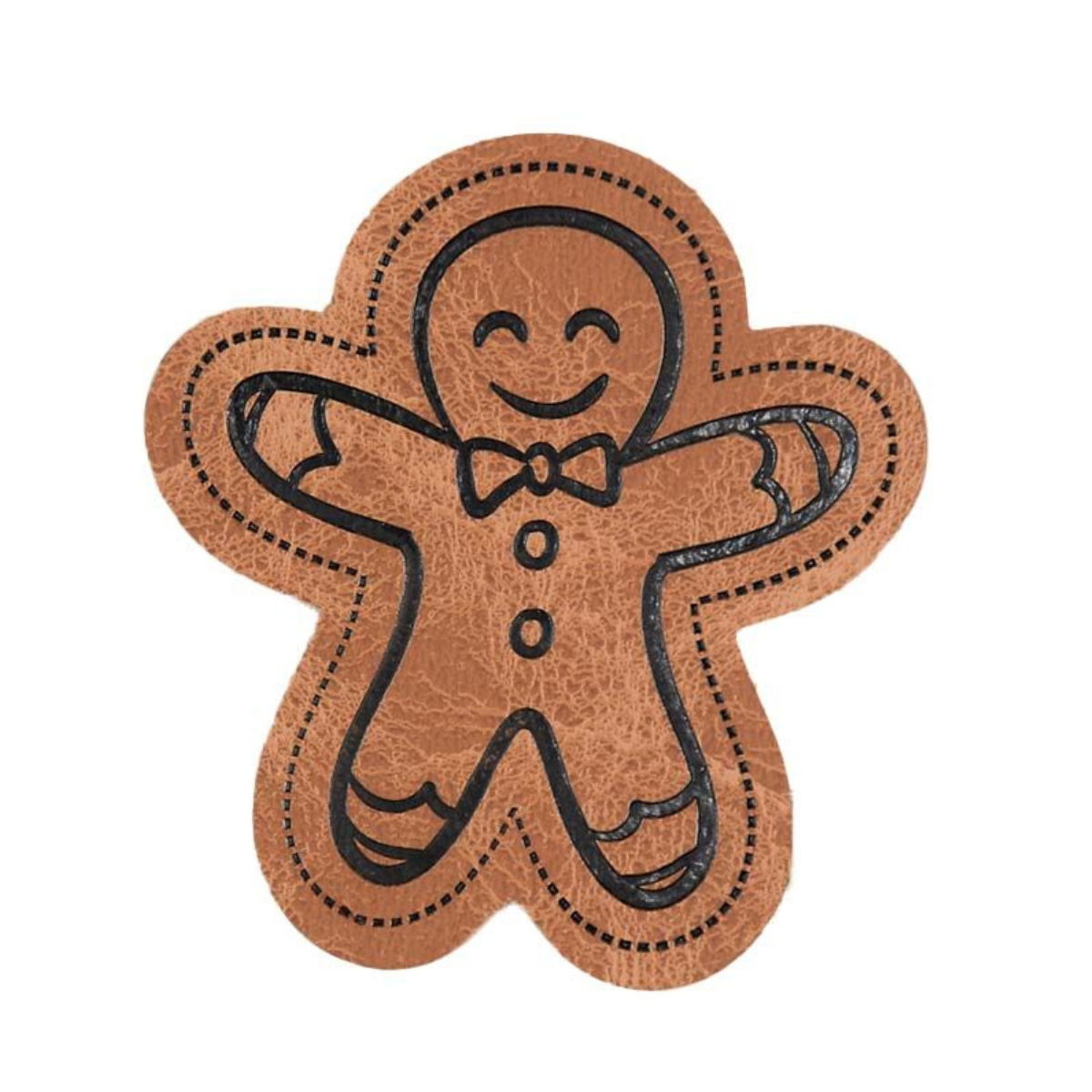 Jessy Sewing Kunstleder-Label "Lebkuchenmann" - braun