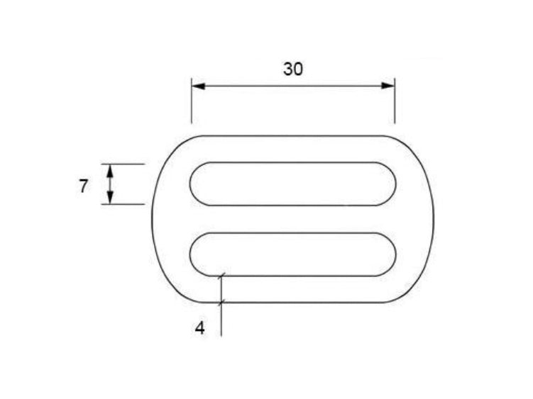 Leiterschnalle Metall 2 Stück schmal - roségold