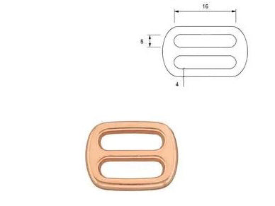 Leiterschnalle Metall 2 Stück schmal - roségold