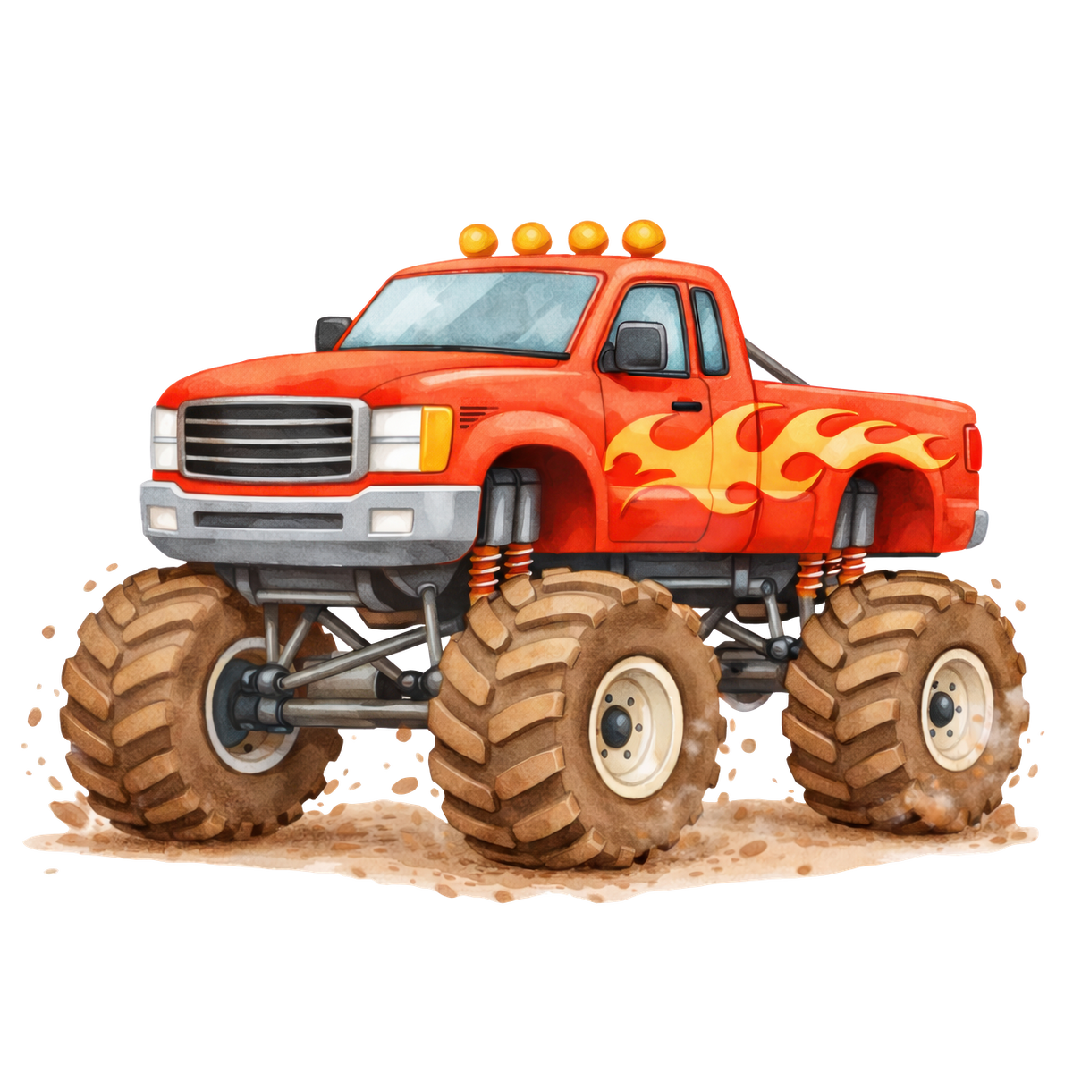 Bügelbild Applikation - Roter Monster-Truck
