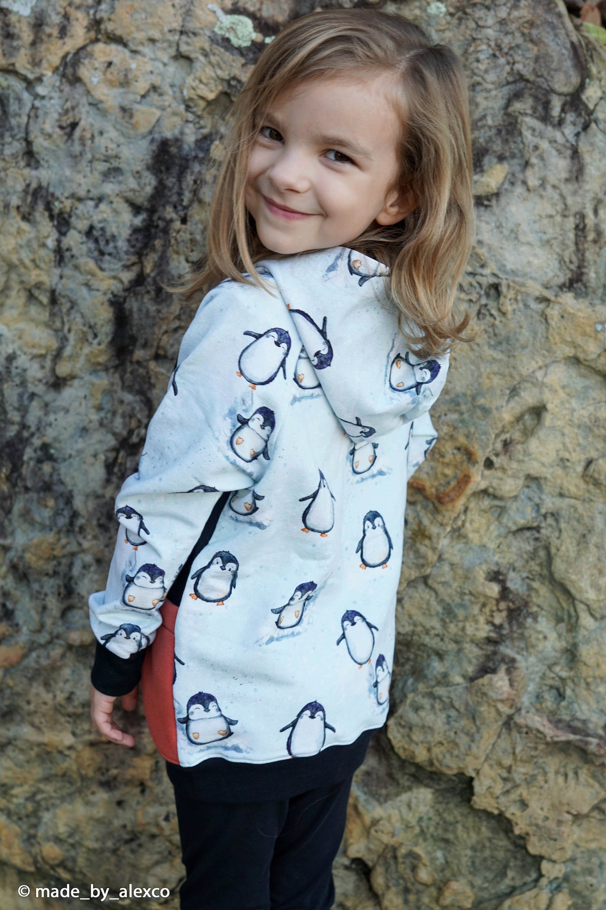 French Terry Swafing - Arctic by Christiane Zielinski - Pinguine - hellgrau