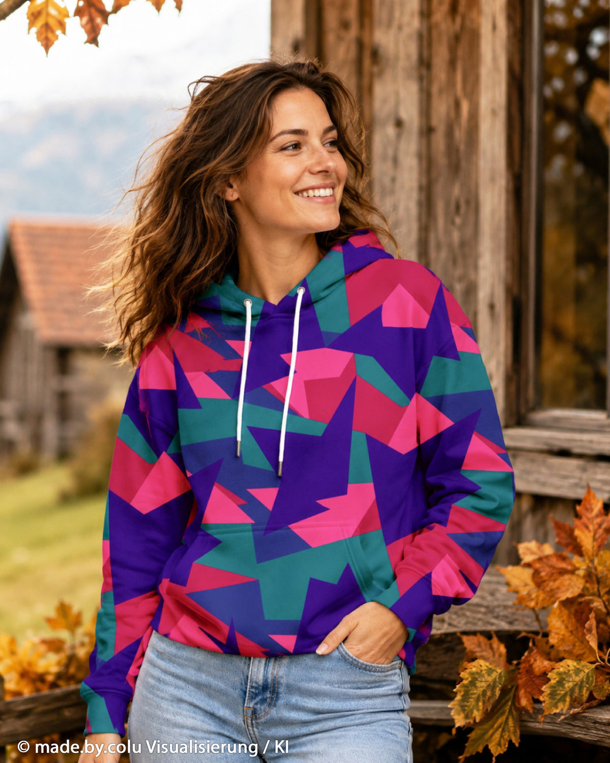 Angerauter Sweat Swafing Made by Colu - Autumn Glow - bunt