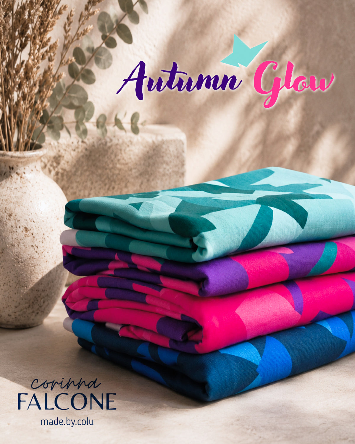 Angerauter Sweat Swafing Made by Colu - Autumn Glow - bunt