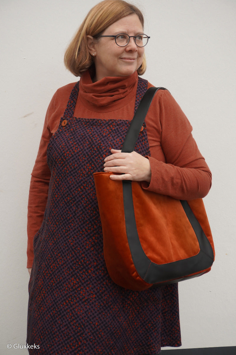 Webware Viskose Swafing Fall Grids by Thorsten Berger - anthrazit - lila