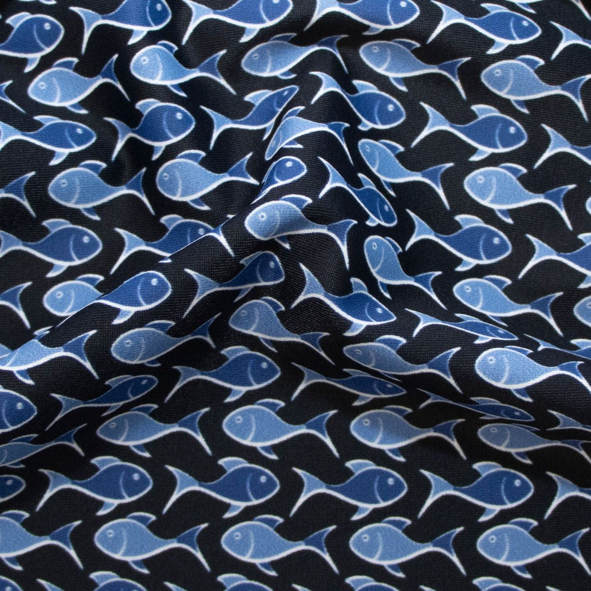 Swimwear Jersey Badestoff - Fische - blau
