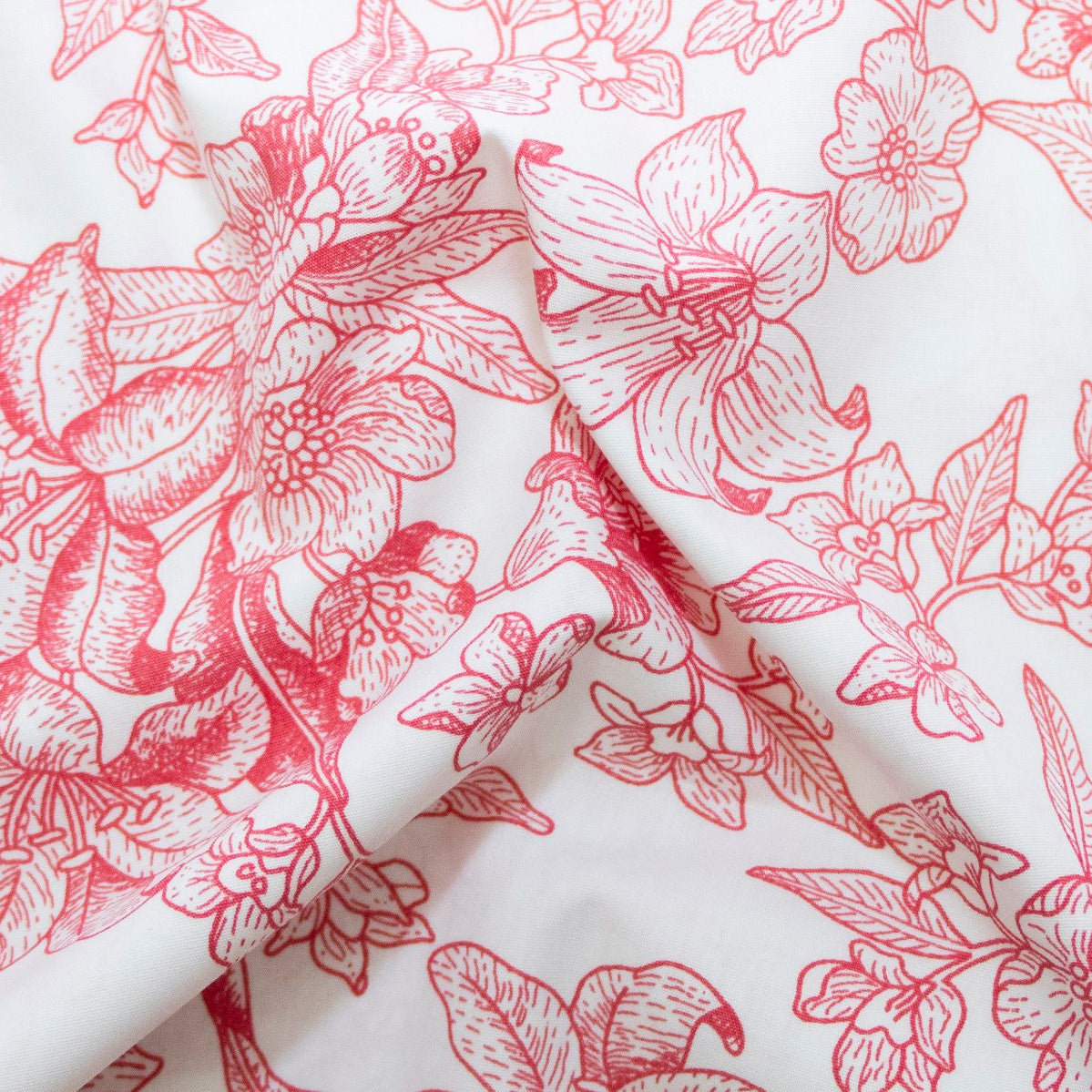 Webware Baumwolle - Blümchen - weiß - pink