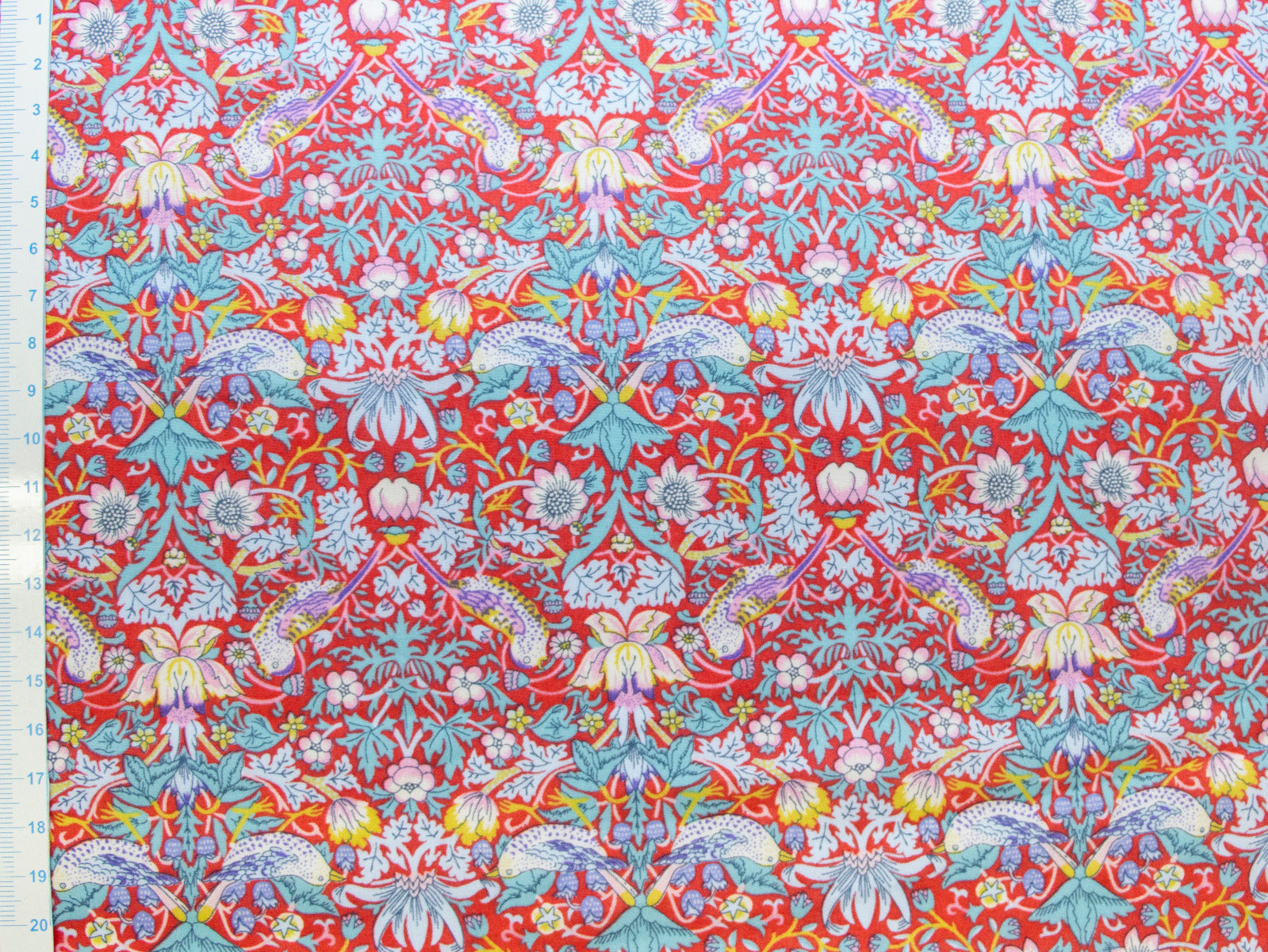 Bio-BW gewebt-Tana Lawn™-seidenartig-luxuriös - Liberty Fabrics - Strawberry Thief - rot