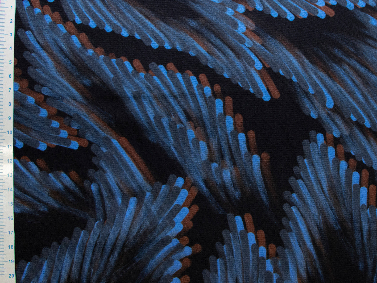 Webware Viskose Swafing Fall Leaves by Thorsten Berger - braun - blau