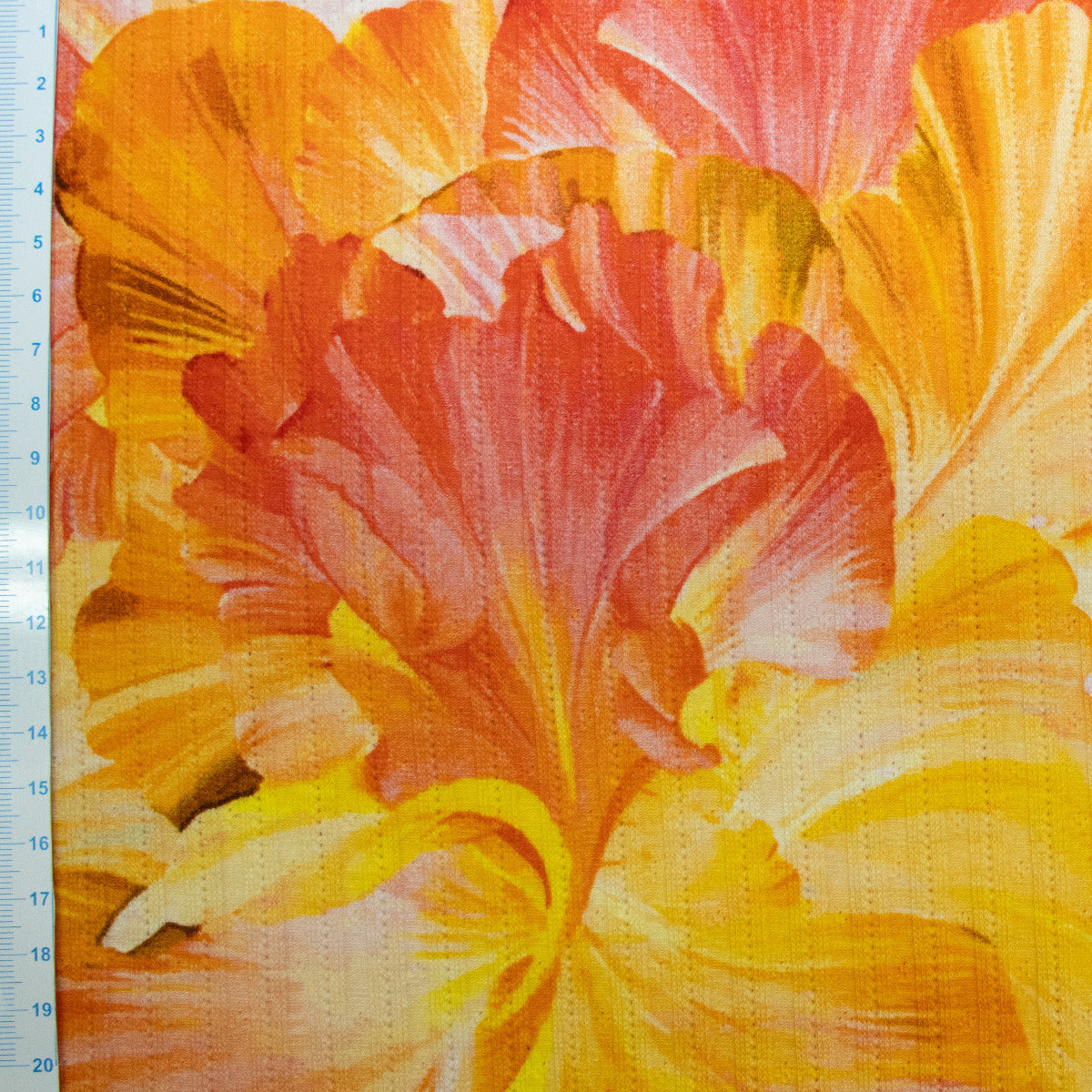 Ripp-Jersey Valencia by Swafing - Abstrakte Blumen - gelb - orange