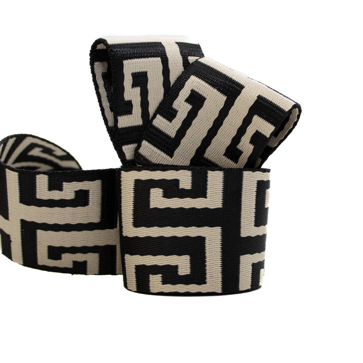 Gurtband ca. 50 mm Ethno - Schwarz - Creme