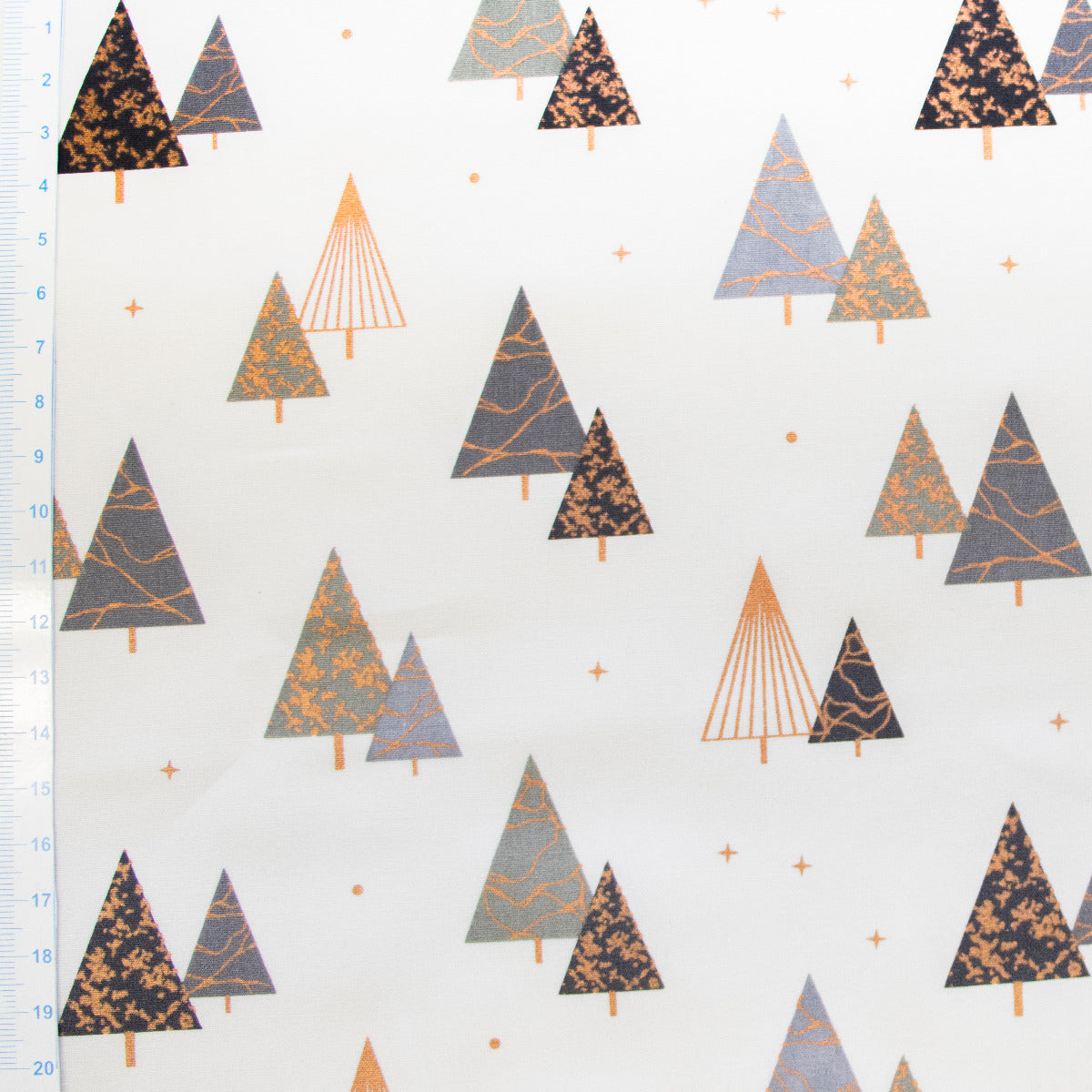 Webware Baumwolle Popeline mit Foliendruck - Weihnachtsbäume