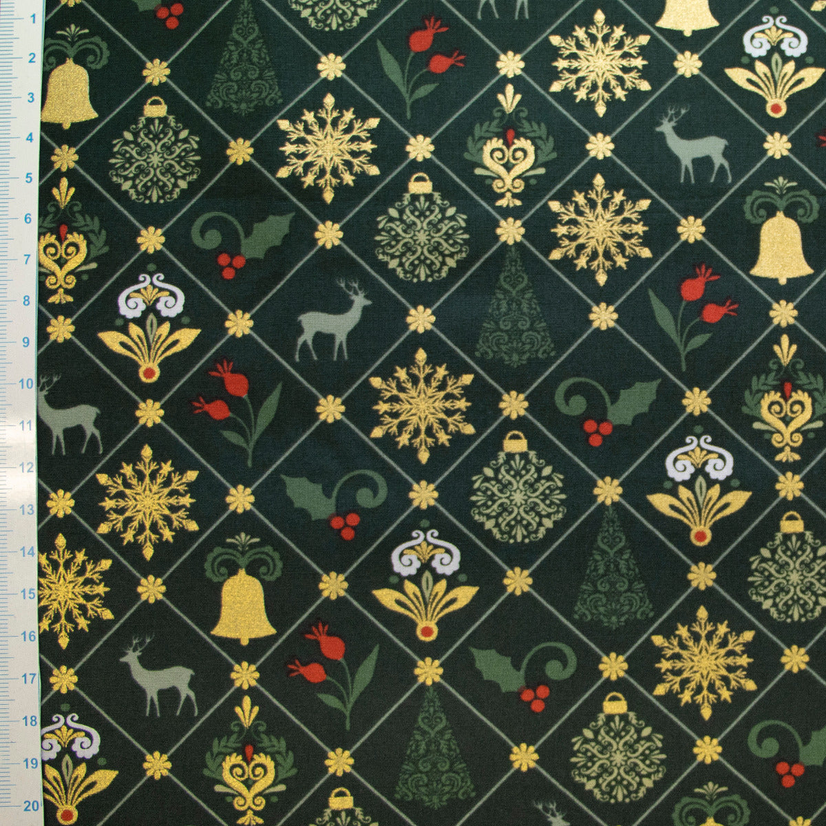 Webware Baumwolle Popeline mit Foliendruck - Weihnachtsschmuck