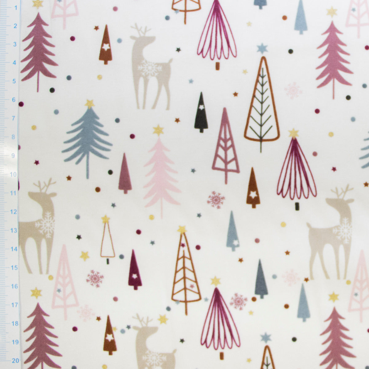 Webware Baumwolle Popeline mit Foliendruck - Tannenbäume