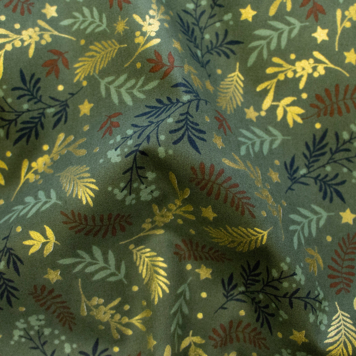 Webware Baumwolle Popeline mit Foliendruck - Weihnachten