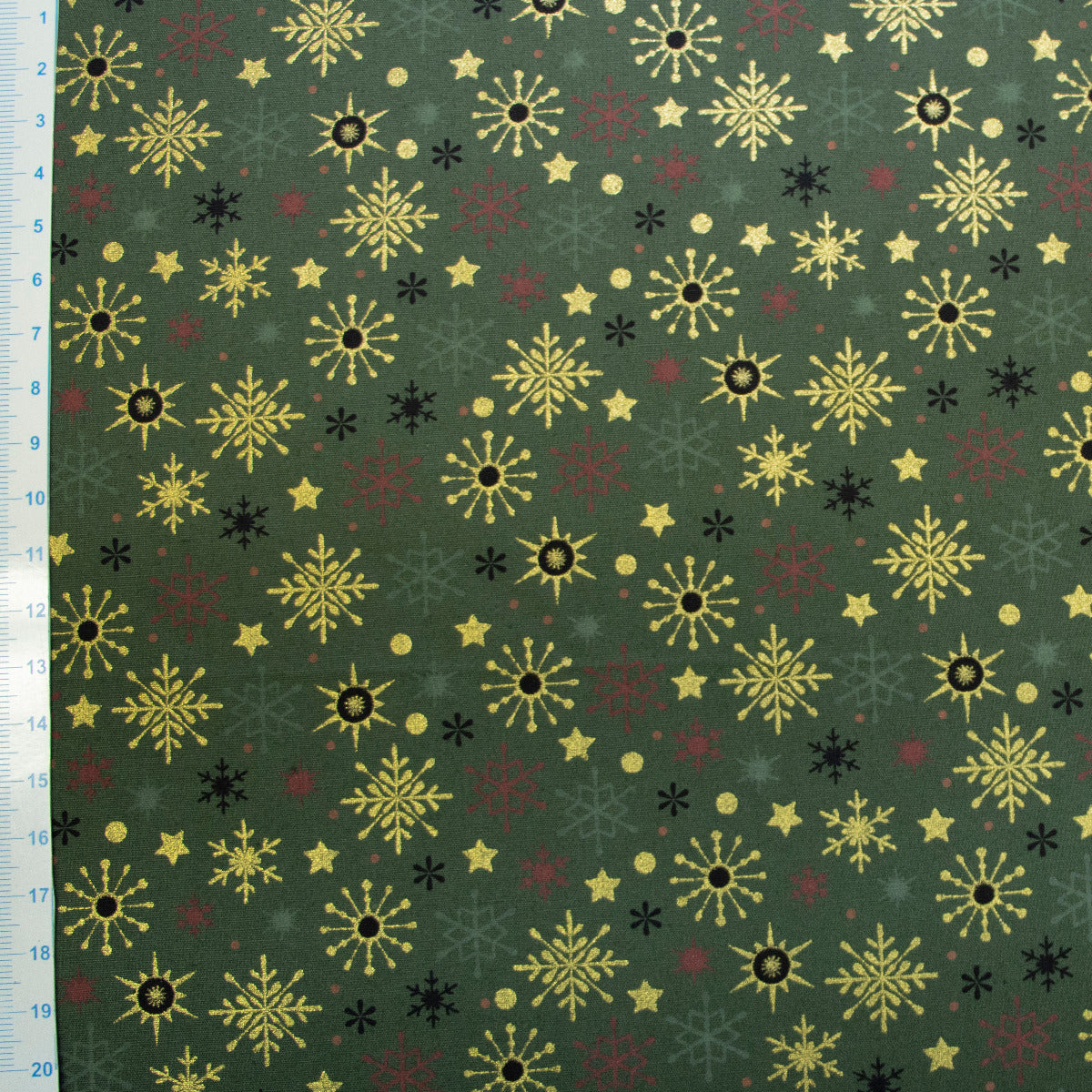 Webware Baumwolle Popeline mit Foliendruck - Schneeflocken