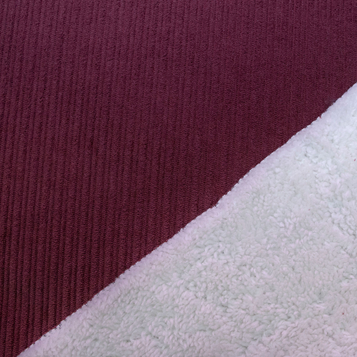 Cord - Jackenstoff mit flauschiger Fellabseite - uni