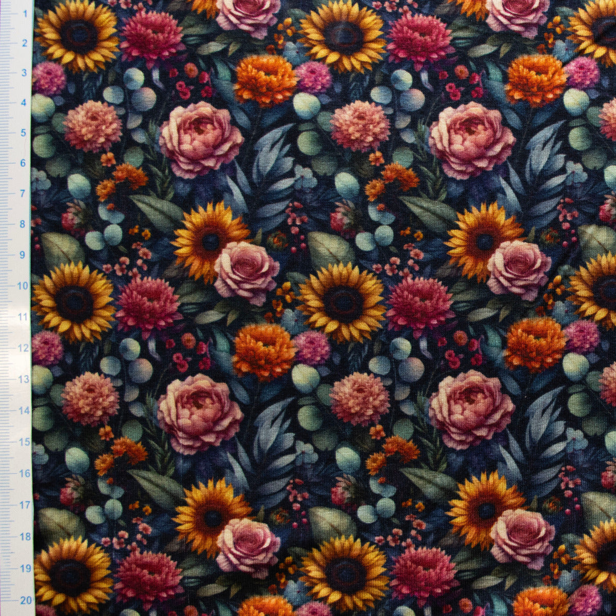 Jersey Viskose Digitaldruck - Blümchen - Marine