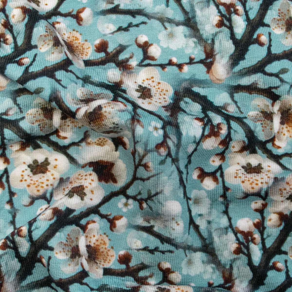 Jersey Viskose Digitaldruck - Florales Muster - Türkis