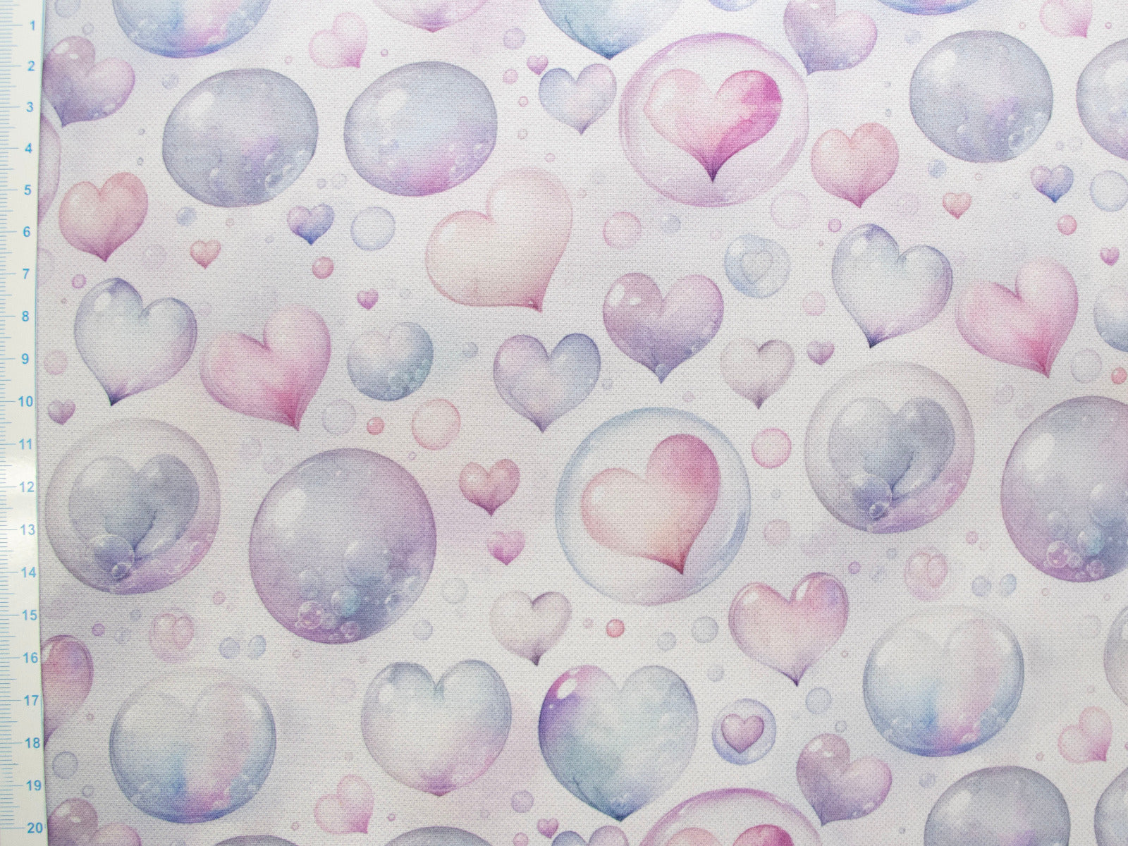 Jackenstoff mit Fleece - Innenseite Digitaldruck - Herzchen - helles rosa