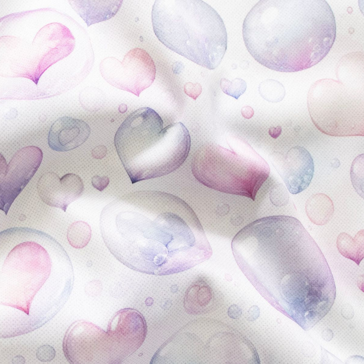 Jackenstoff mit Fleece - Innenseite Digitaldruck - Herzchen - helles rosa