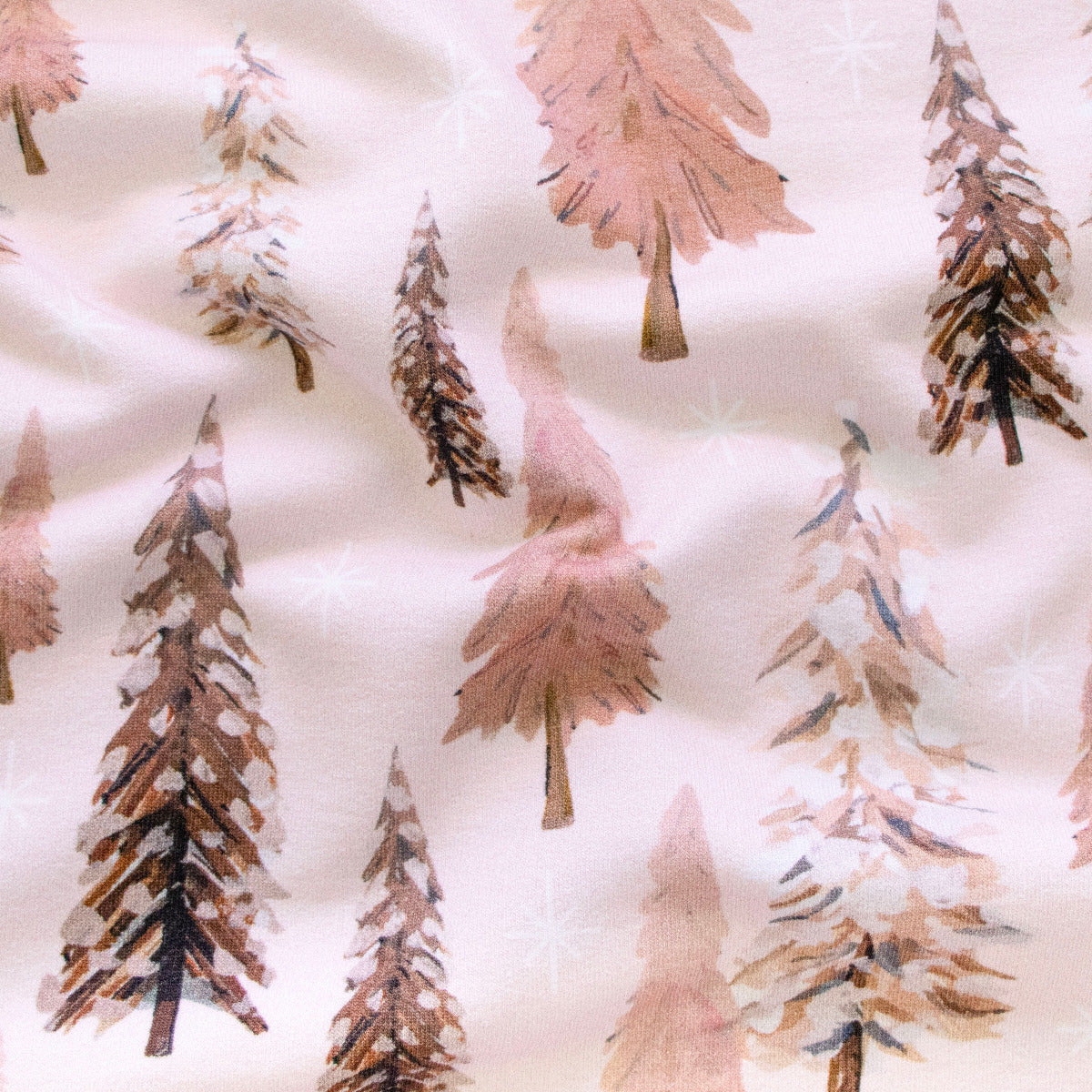 Leicht angerauter Sweat Swafing Holly - Tannenbäume - rosa