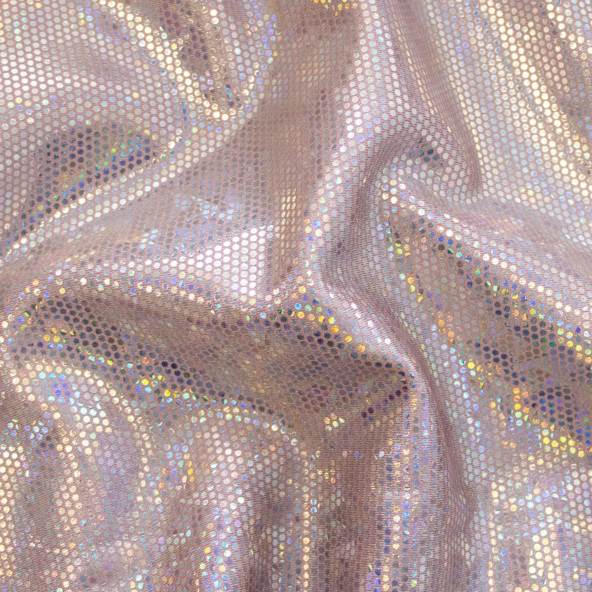 Elastischer Funktionsjersey mit Foliendruck - Hologramm Punkte