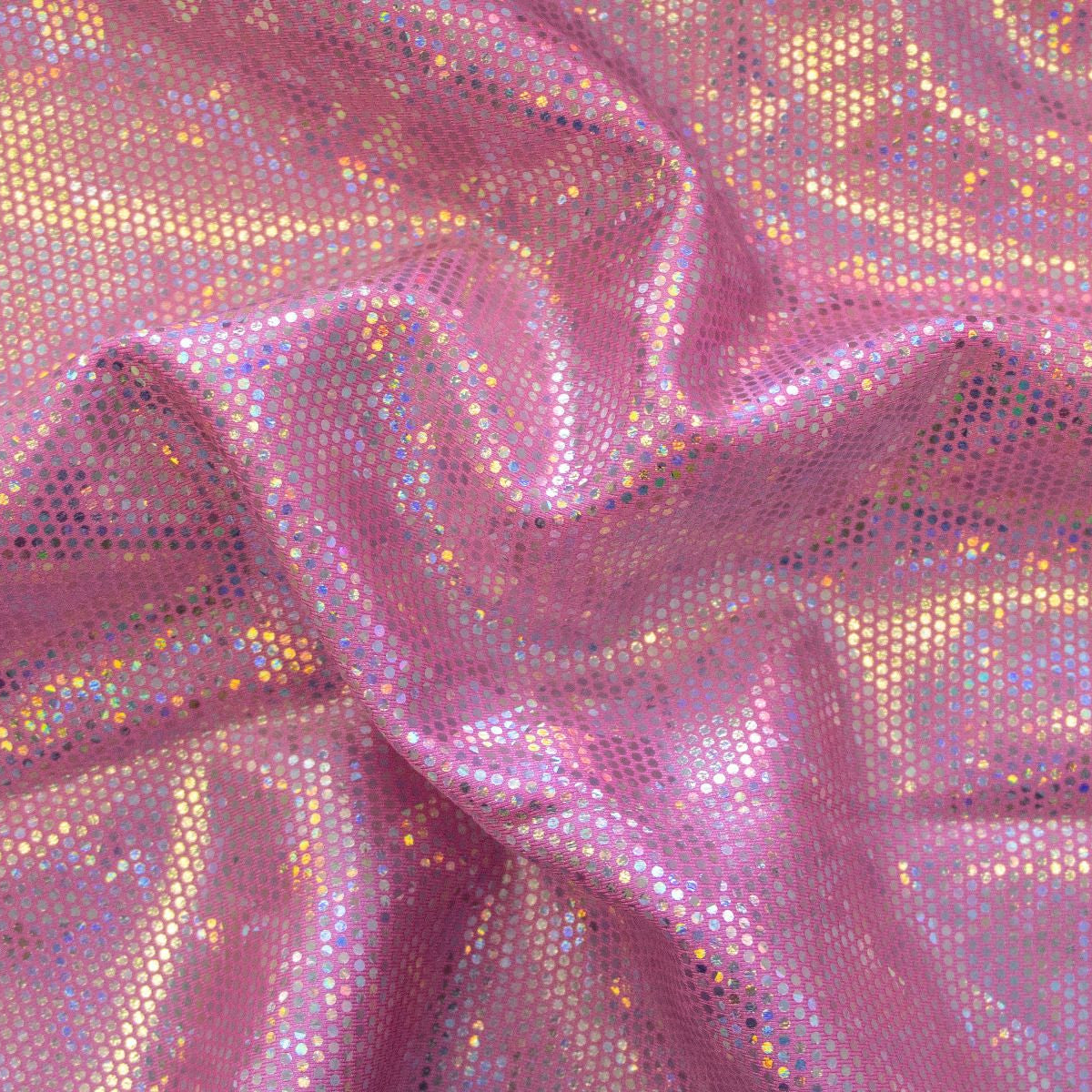 Elastischer Funktionsjersey mit Foliendruck - Hologramm Punkte