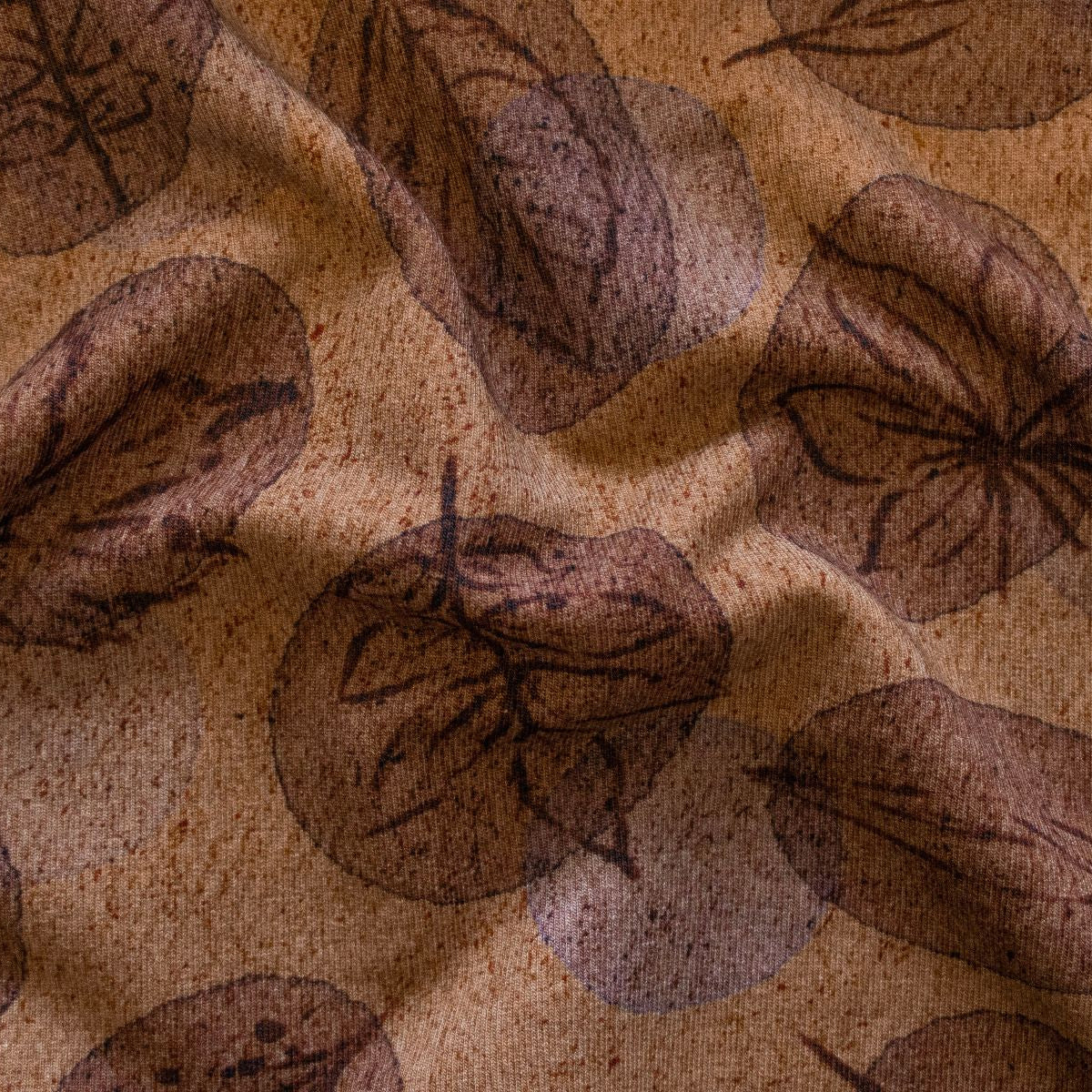 French Terry Swafing - Autumn Leaves & Dots by Christiane Zielinski - Blätter - braun