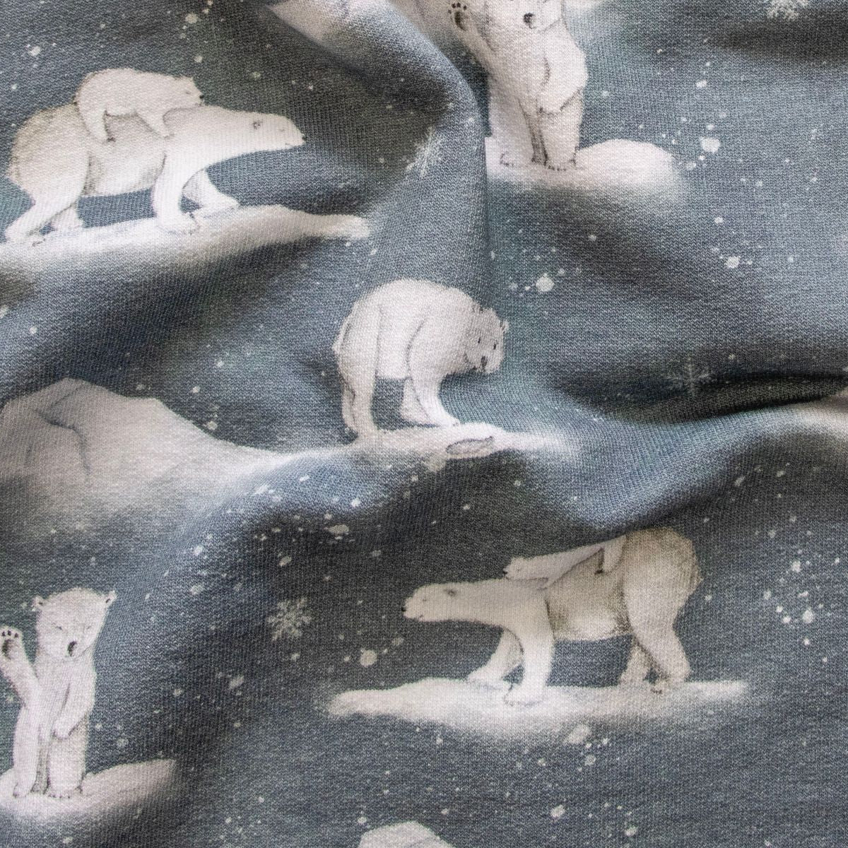 Angerauter Sweat Swafing - Beyond Nordic by Christiane Zielinski - Eisbären - rauchblau