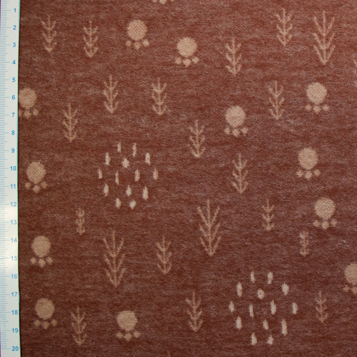 Jersey Jacquard Swafing Xaver - Waldmuster - rotbraun