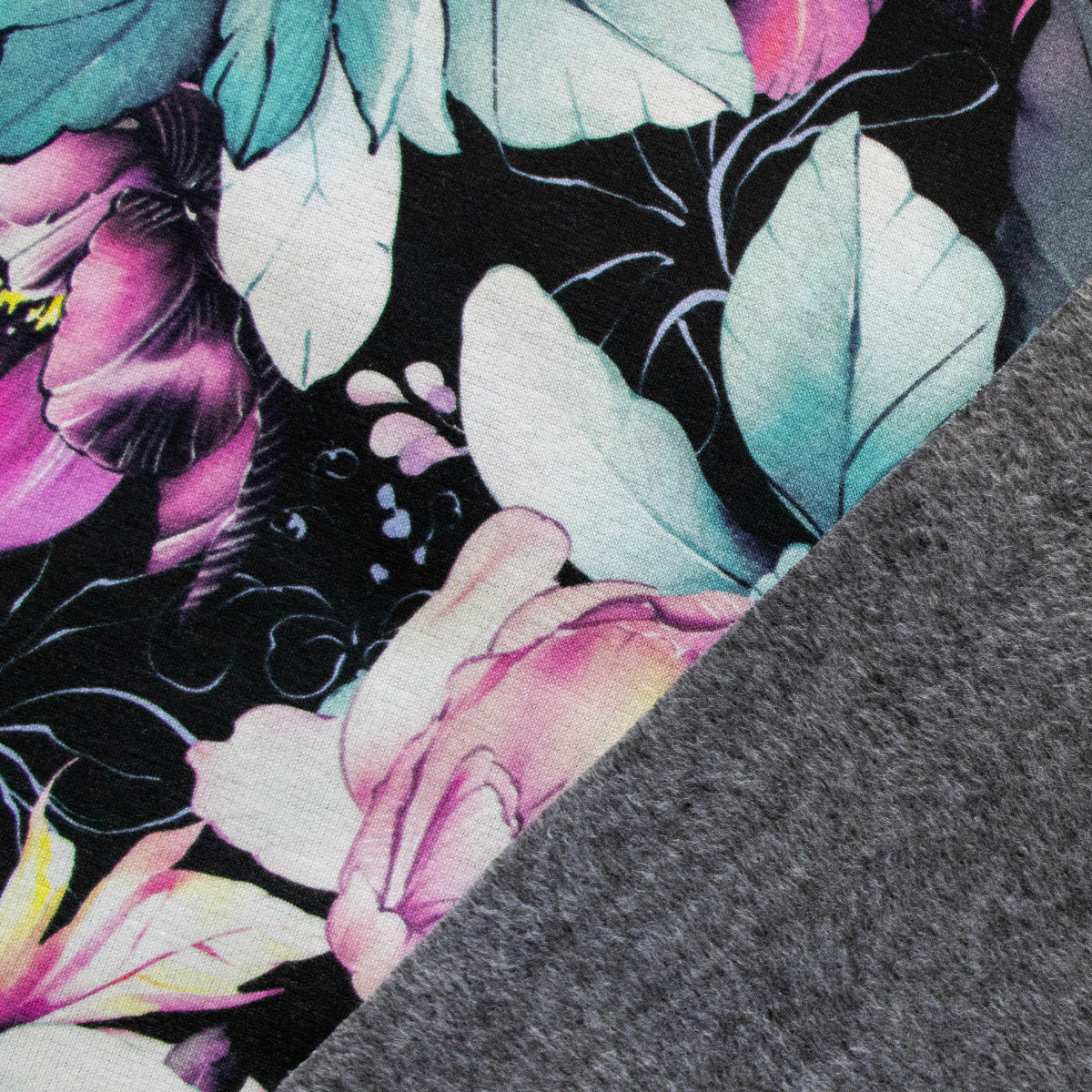 Alpenfleece Swafing Isla - Blüten - schwarz