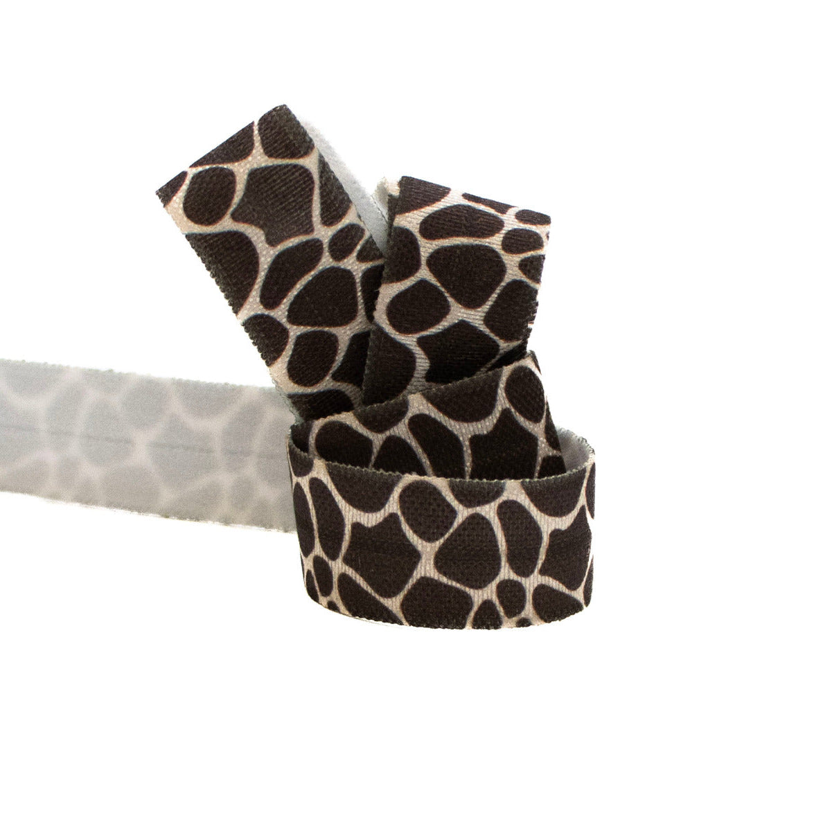 Elastisches Schrägband/Falzband bedruckt 15mm - Giraffe - braun - beige