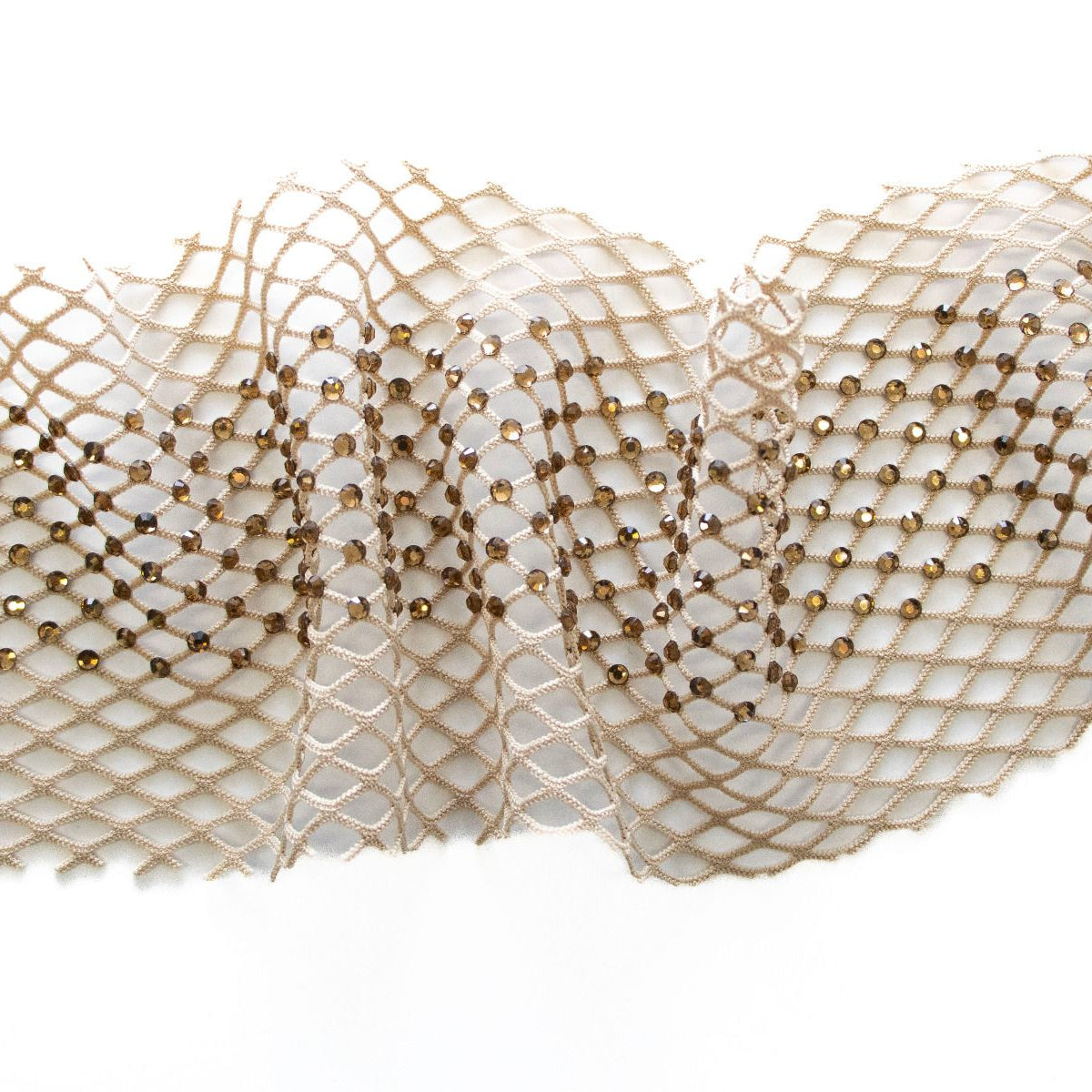Elastischer Netzstoff/Borte ca. 75 mm - mit Steinchen