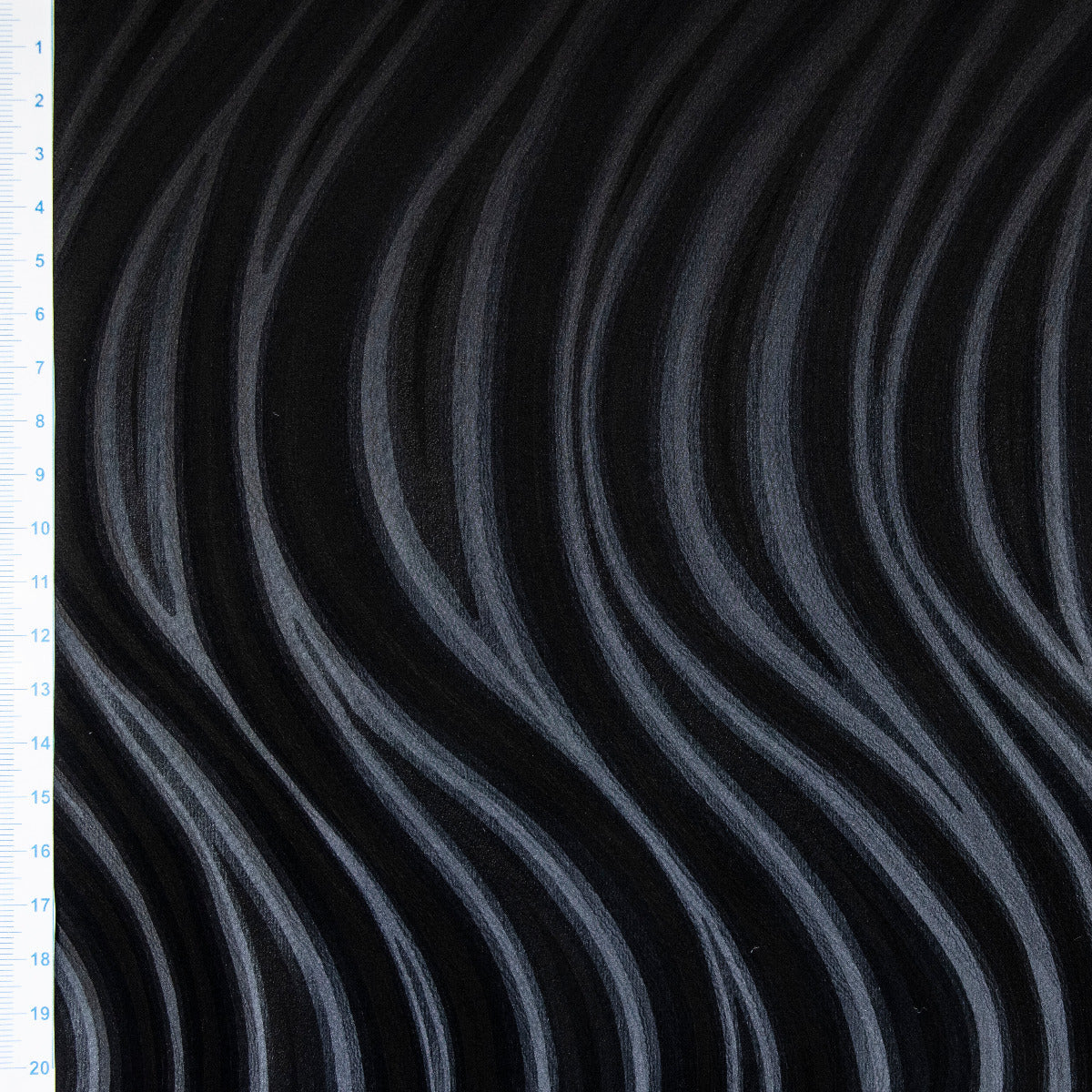 Softshell Jackenstoff Stretch - Wellen in 3D-Optik - schwarz