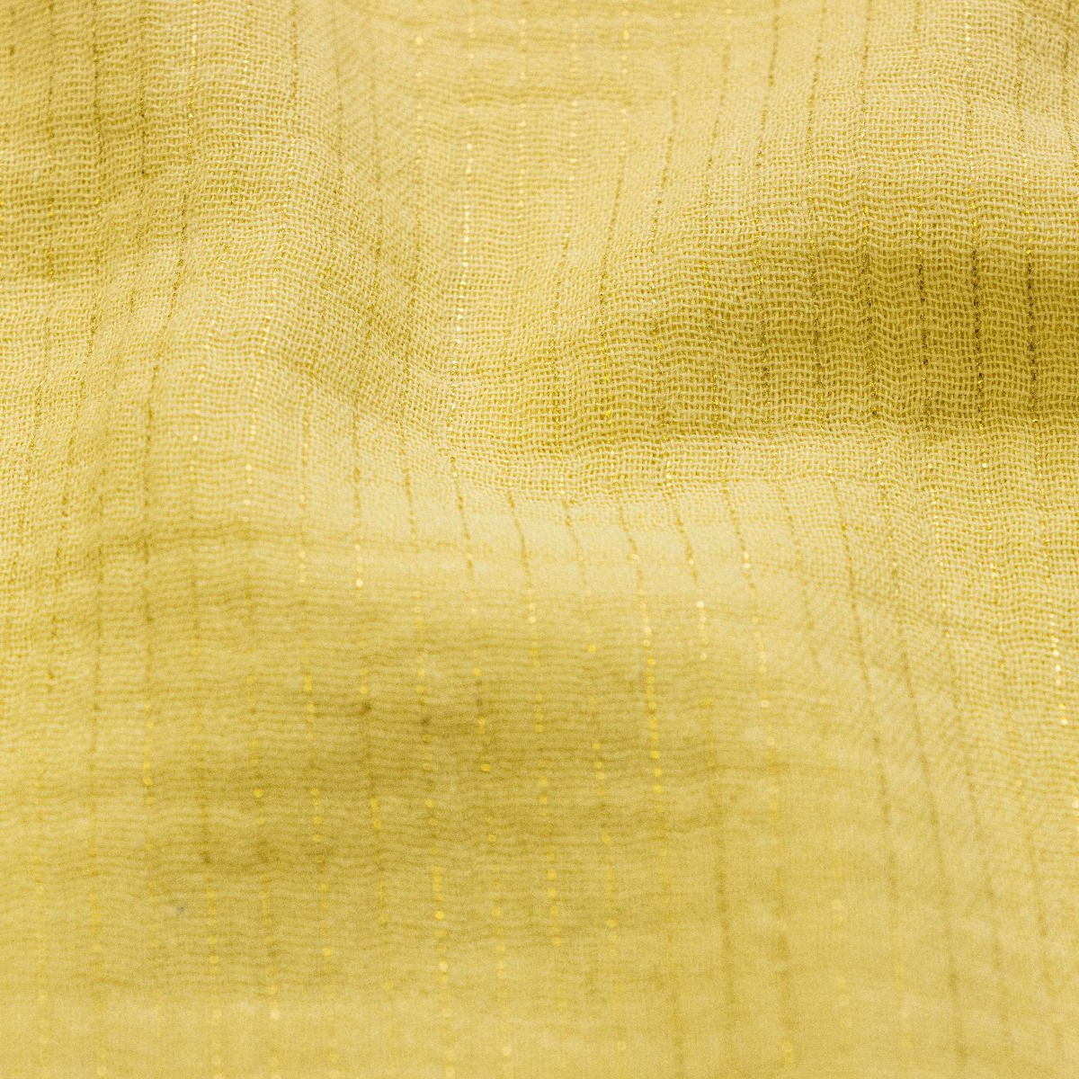 Musselin Baumwolle Double Gauze mit Metallic-Streifen - gelb
