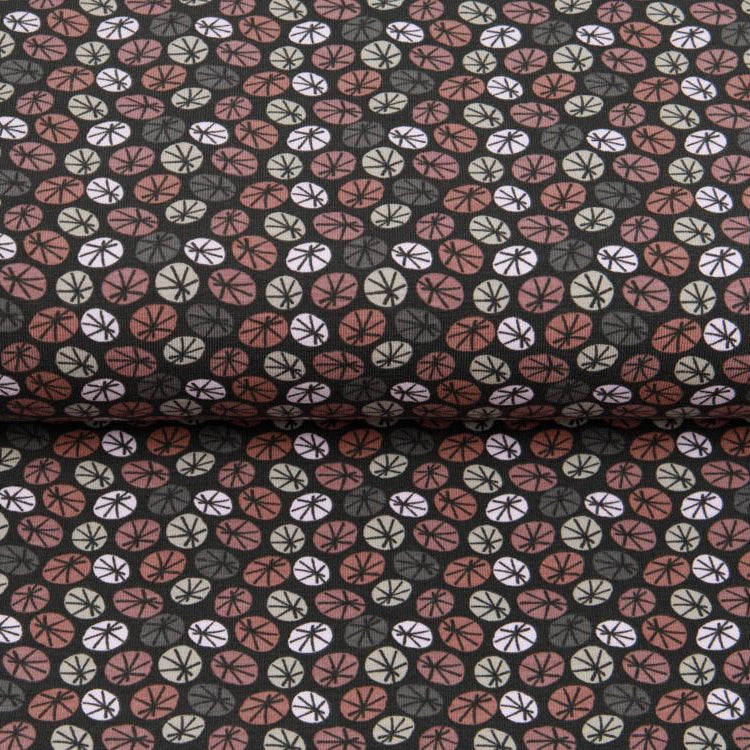 Jersey - Grafische-Blumen - braun