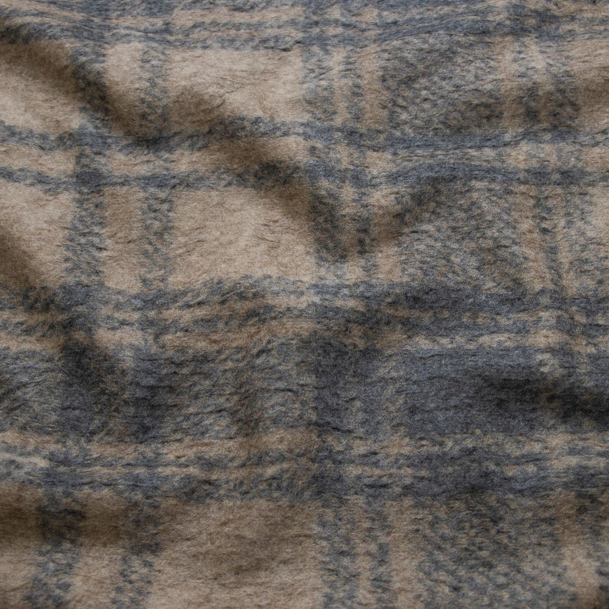 Jacken- und Mantelstoff - Karomuster - beige/grau