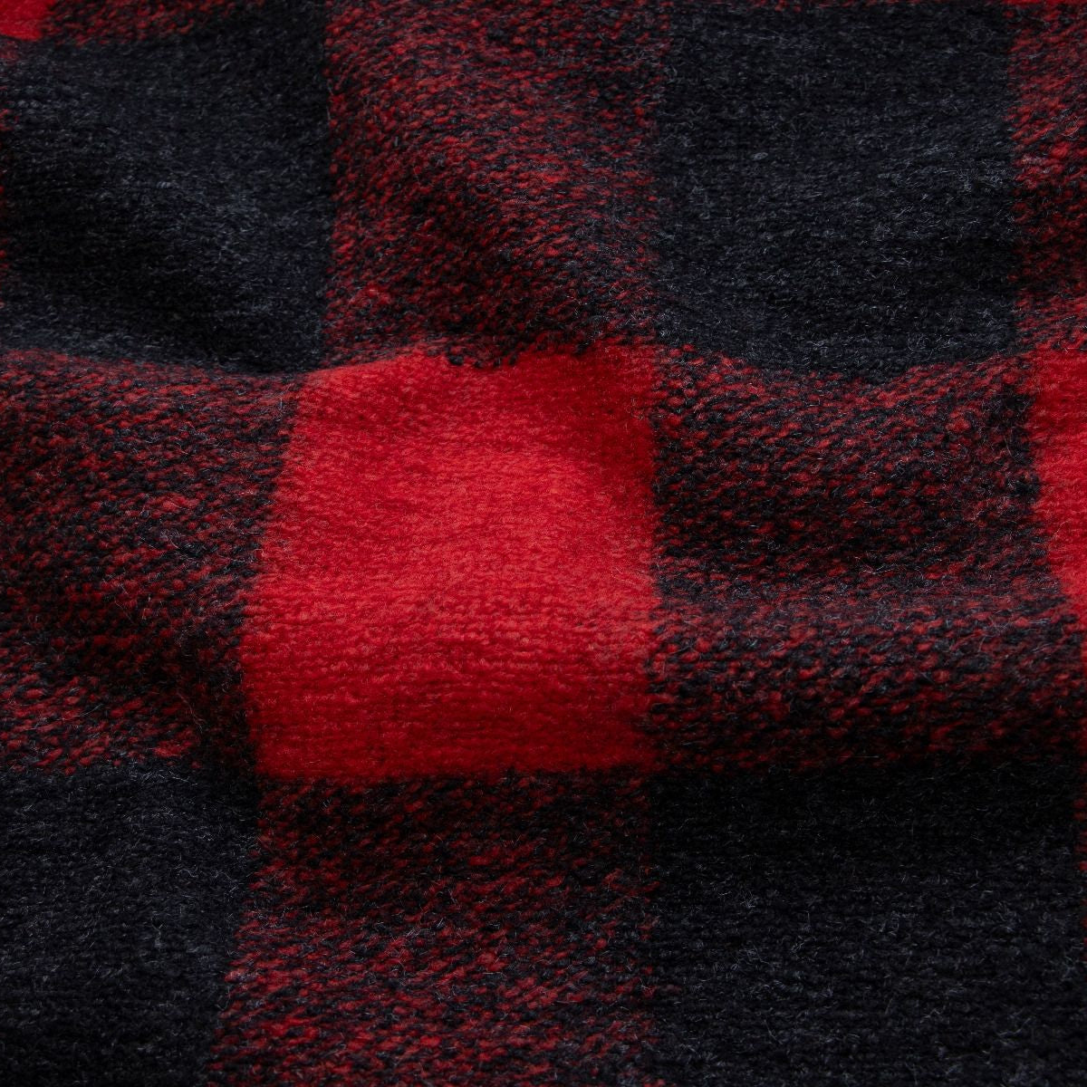 Gestrickter Jacken- und Mantelstoff - Karomuster - schwarz/rot